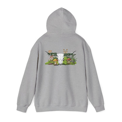 Longhorn Skull With Mushrooms Hooded Sweatshirt