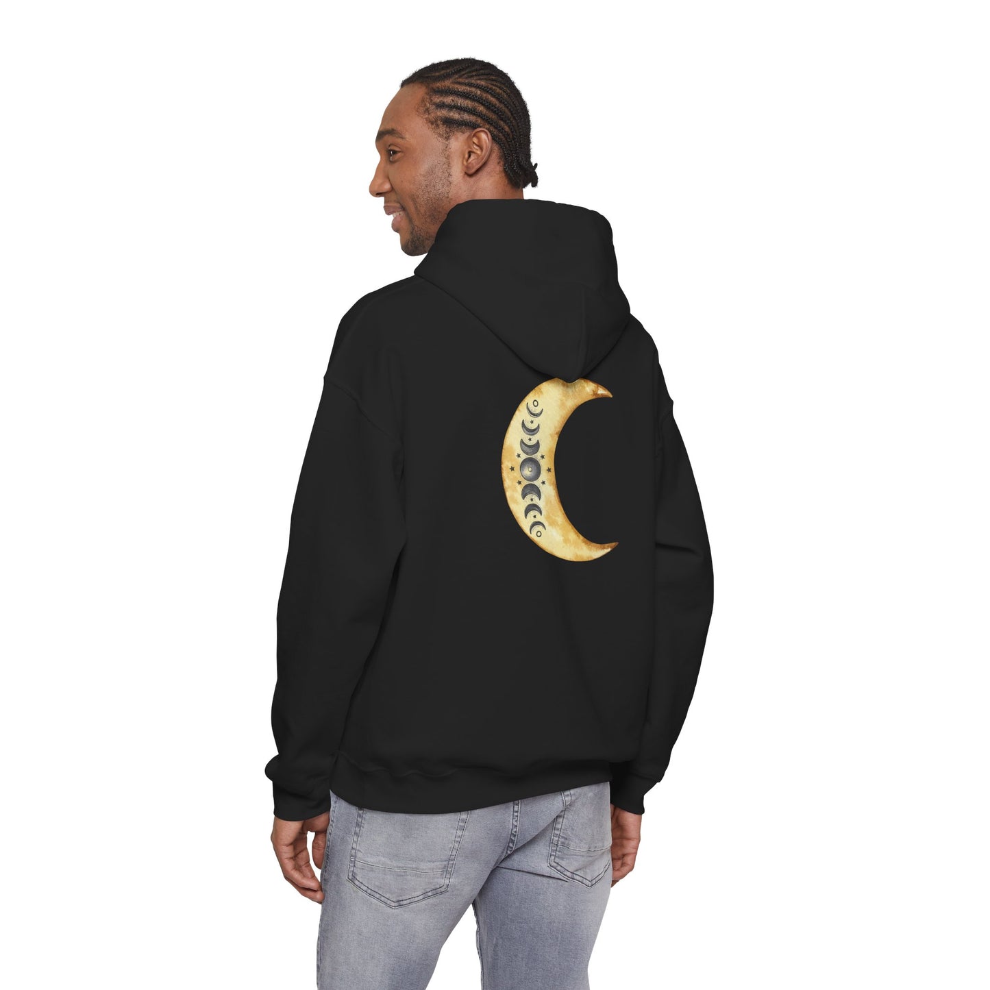Moon Phases Spiritual Graphic Hooded Sweatshirt