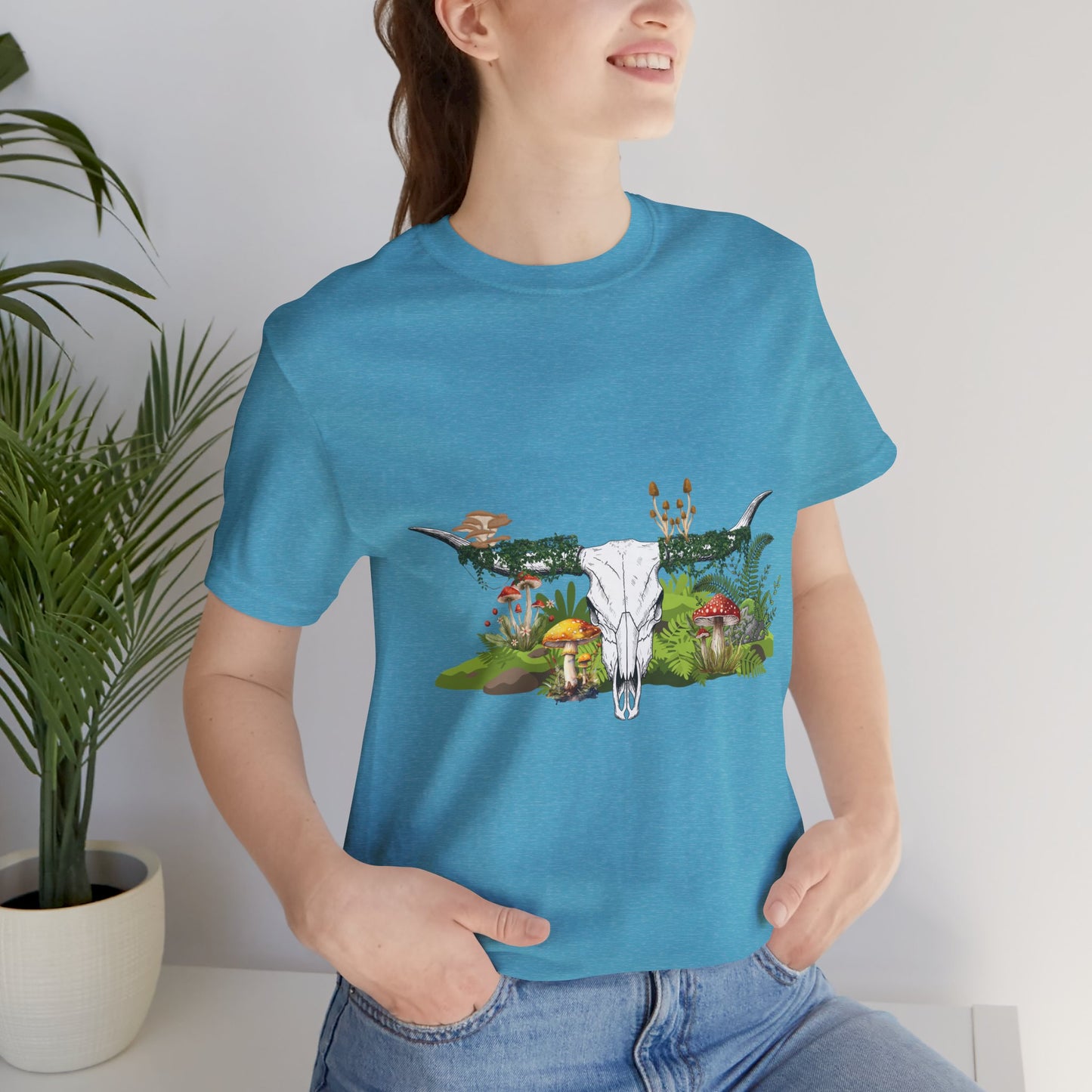Longhorn Skull Mushroom Western Psychedelic Tee