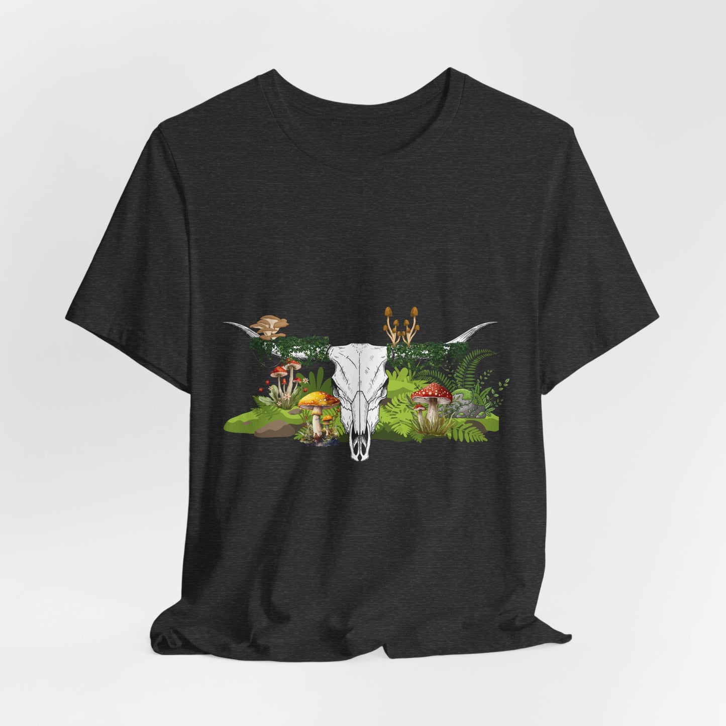 Longhorn Skull Mushroom Western Psychedelic Tee