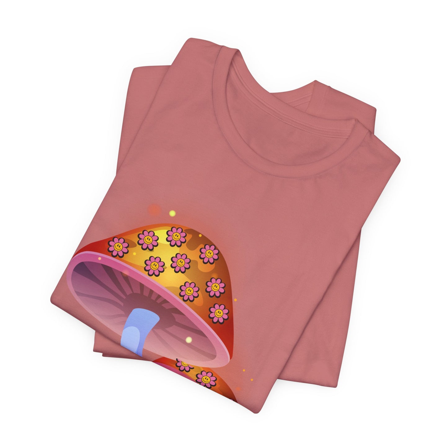 Smiley Mushroom Psychedelic Graphic Tee