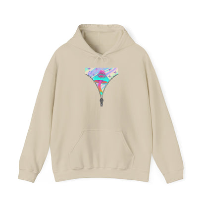 Surreal Zipper Mushroom Psychedelic Hooded Sweatshirt