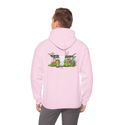 Longhorn Skull With Mushrooms Hooded Sweatshirt