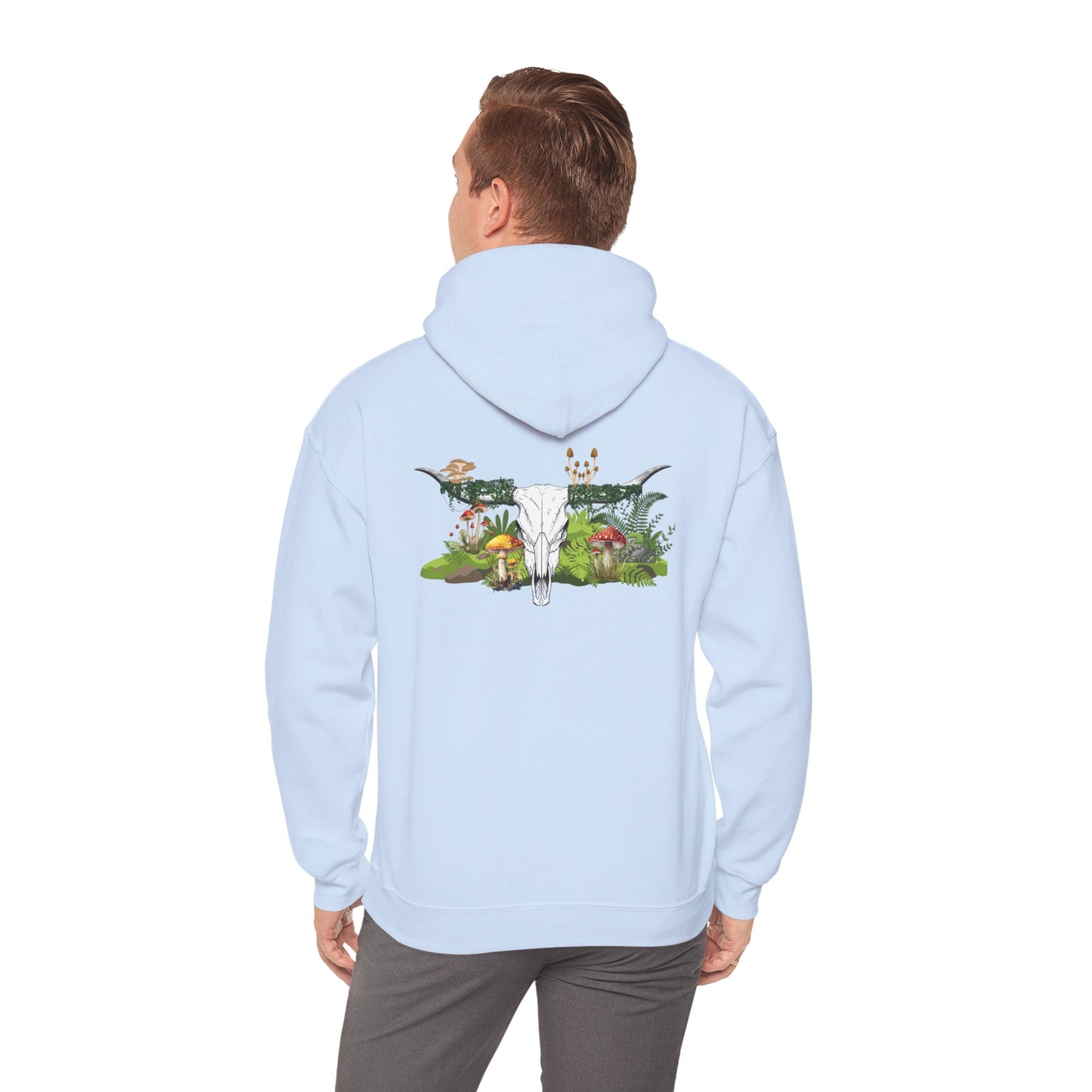 Longhorn Skull With Mushrooms Hooded Sweatshirt