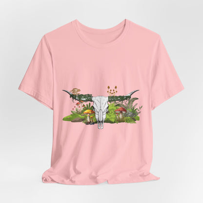Longhorn Skull Mushroom Western Psychedelic Tee