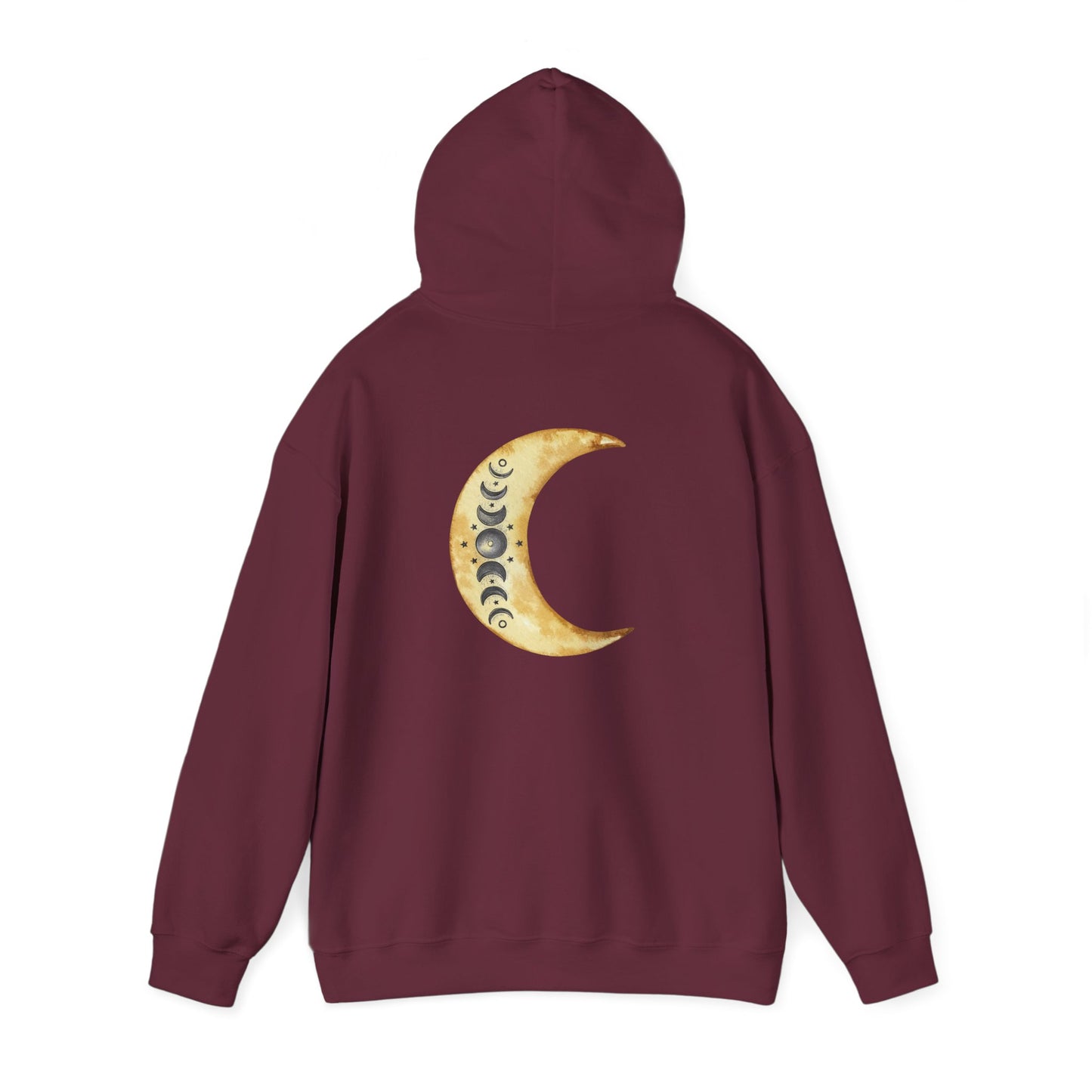 Moon Phases Spiritual Graphic Hooded Sweatshirt