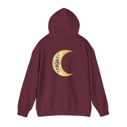 Moon Phases Spiritual Graphic Hooded Sweatshirt