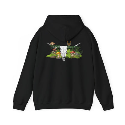 Longhorn Skull With Mushrooms Hooded Sweatshirt