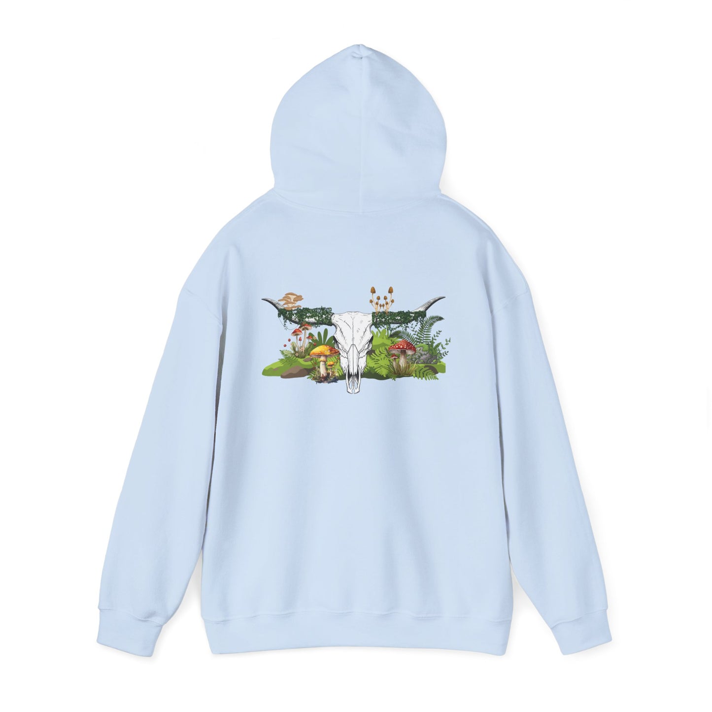 Longhorn Skull With Mushrooms Hooded Sweatshirt
