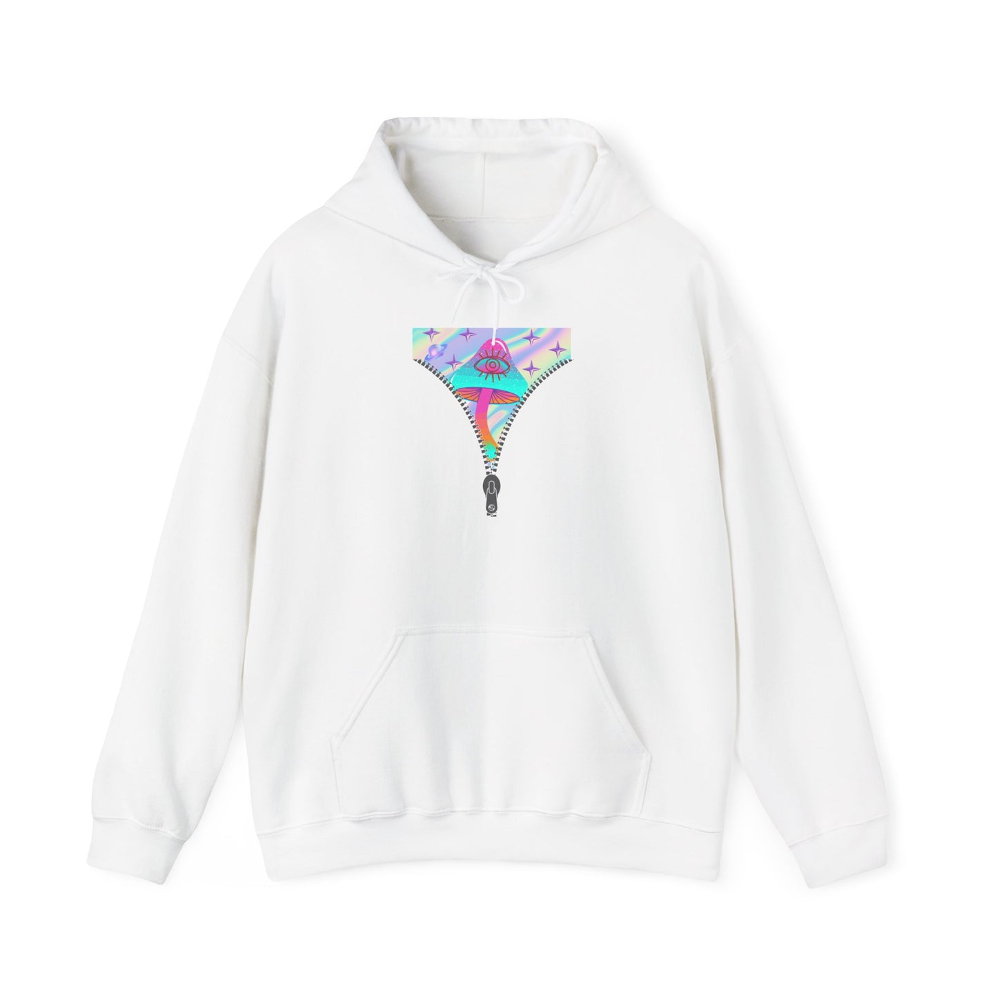Surreal Zipper Mushroom Psychedelic Hooded Sweatshirt