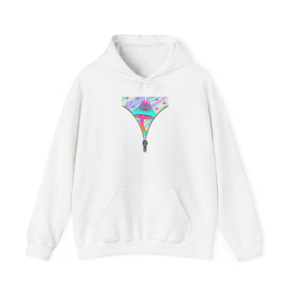 Surreal Zipper Mushroom Psychedelic Hooded Sweatshirt