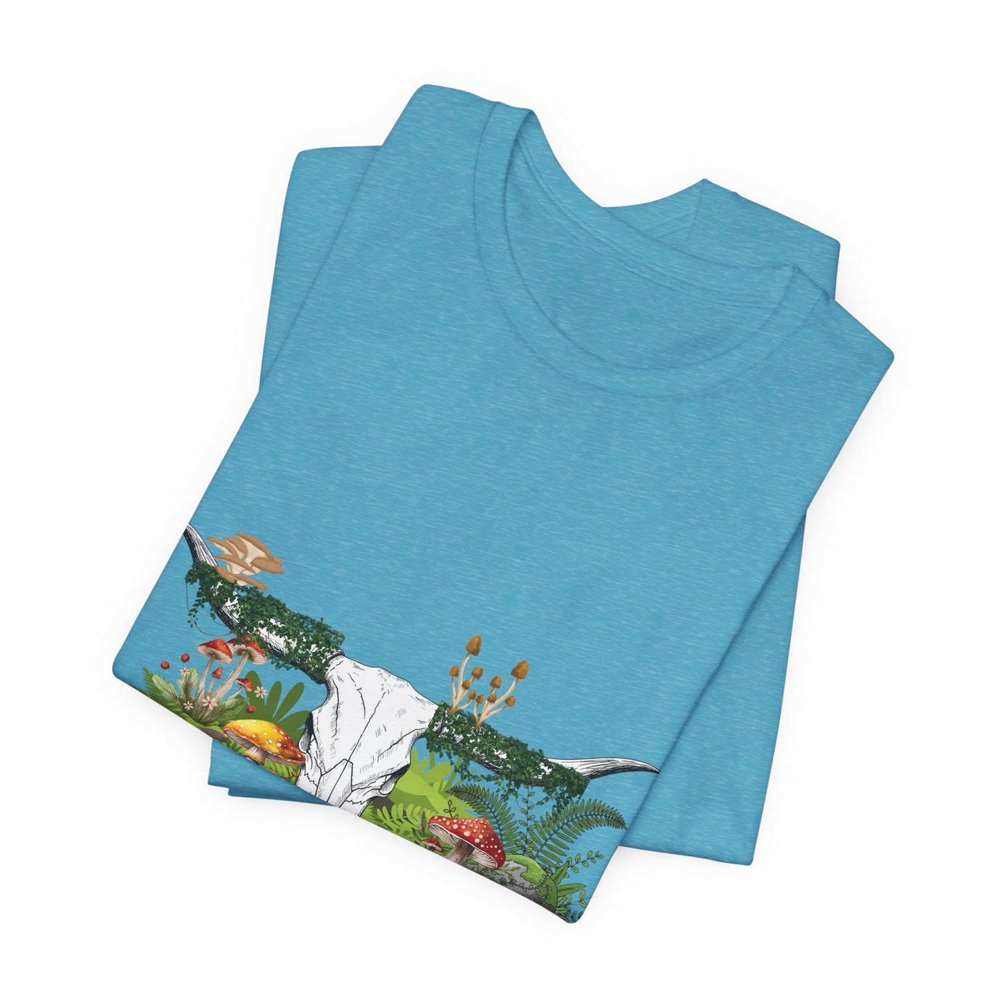 Longhorn Skull Mushroom Western Psychedelic Tee