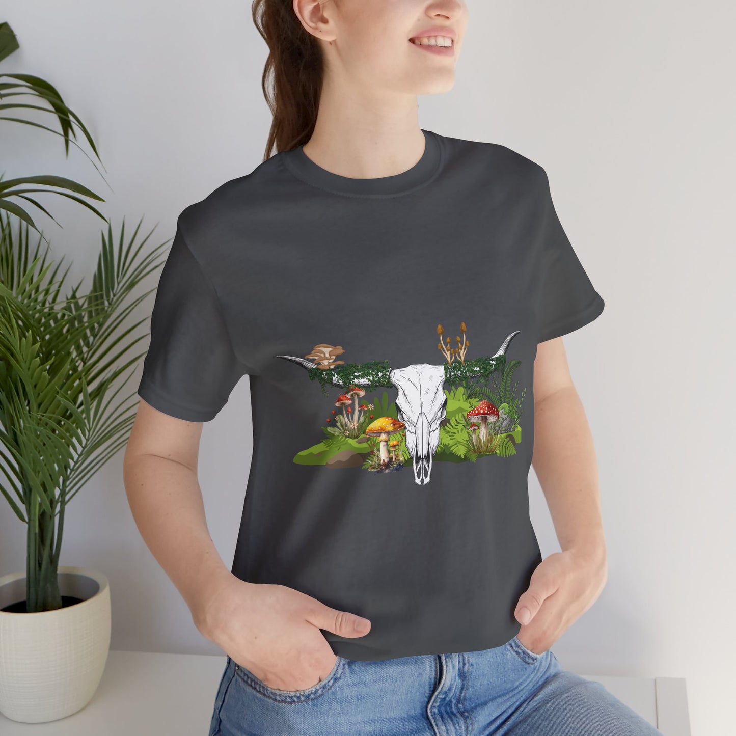 Longhorn Skull Mushroom Western Psychedelic Tee