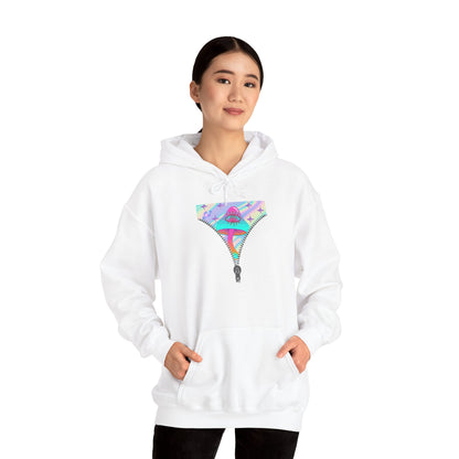 Surreal Zipper Mushroom Psychedelic Hooded Sweatshirt