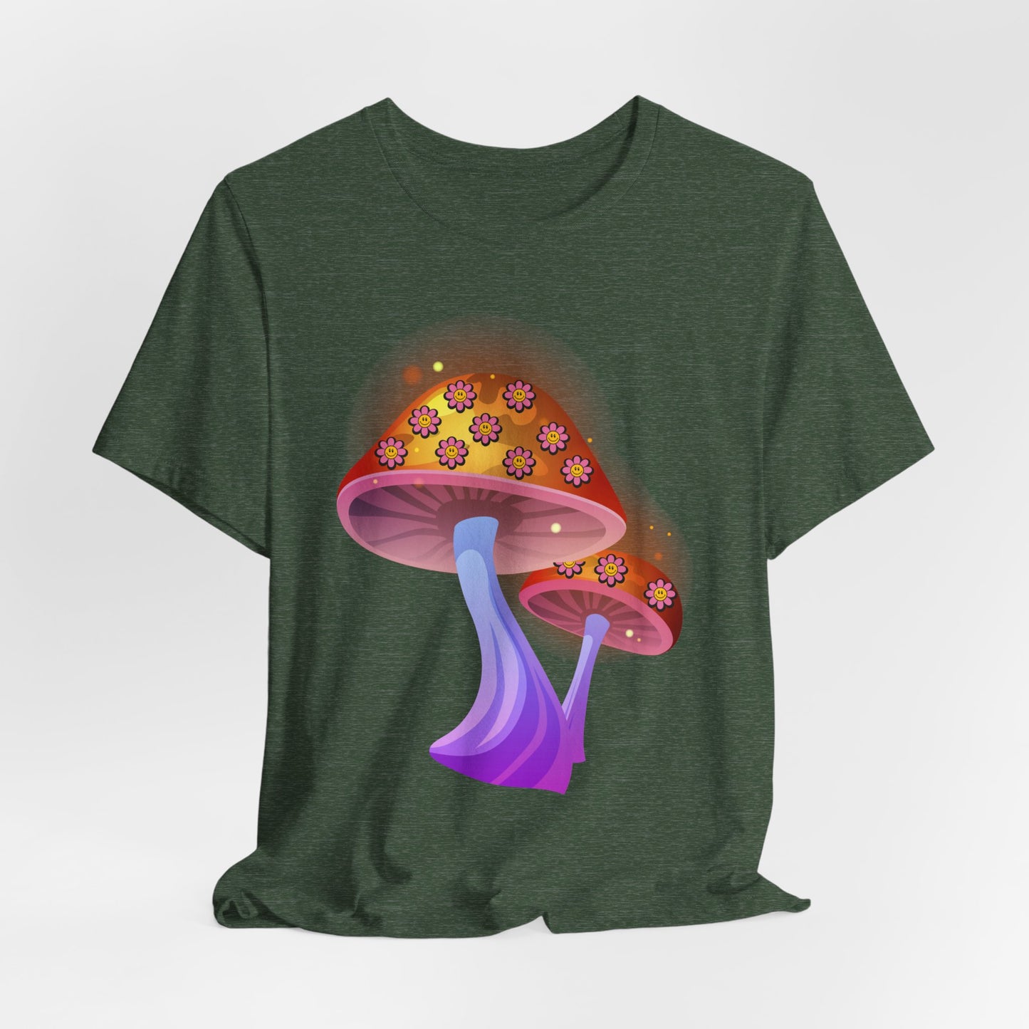 Smiley Mushroom Psychedelic Graphic Tee