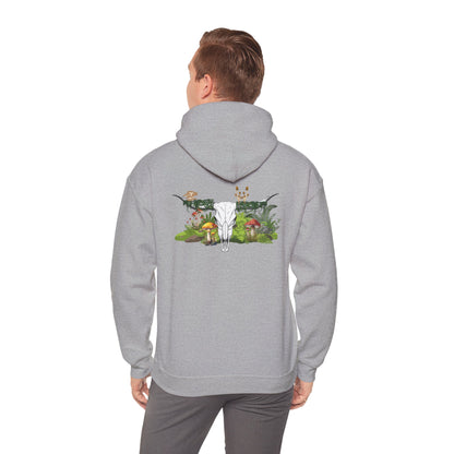 Longhorn Skull With Mushrooms Hooded Sweatshirt