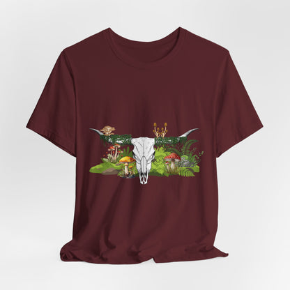 Longhorn Skull Mushroom Western Psychedelic Tee