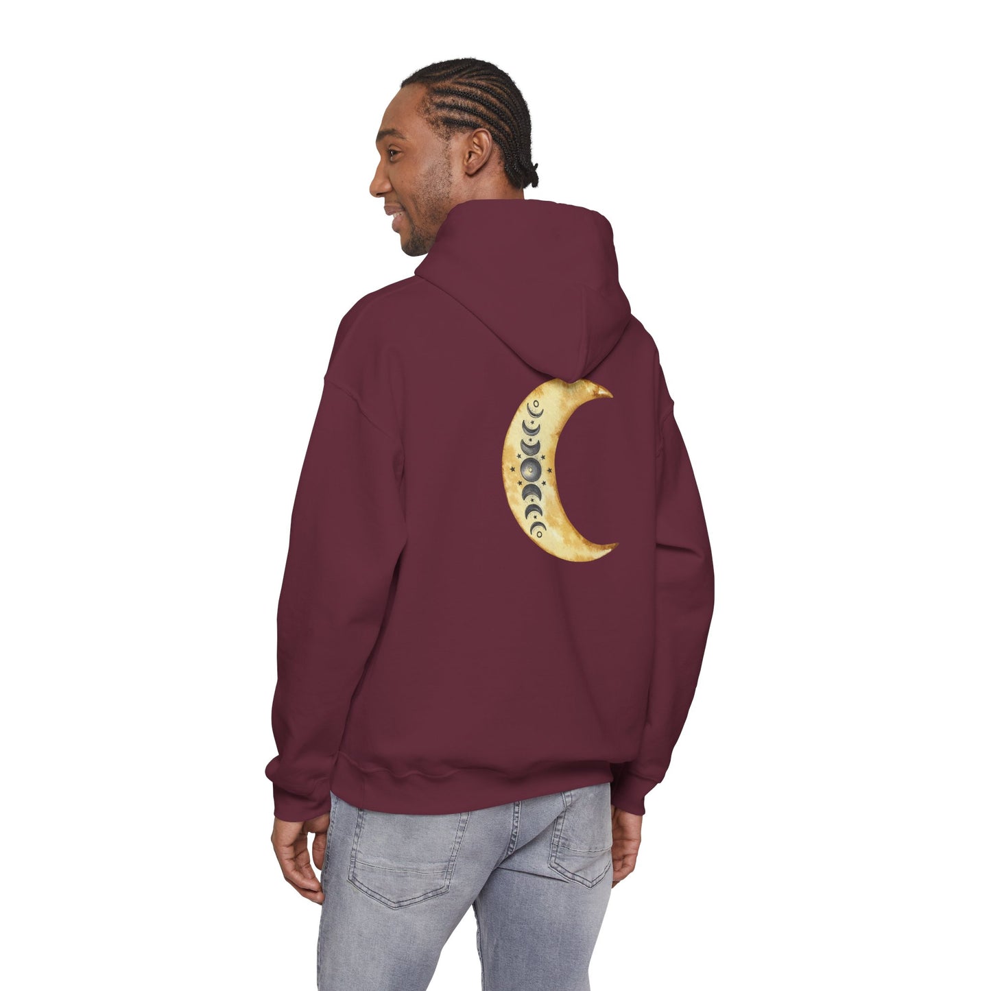 Moon Phases Spiritual Graphic Hooded Sweatshirt