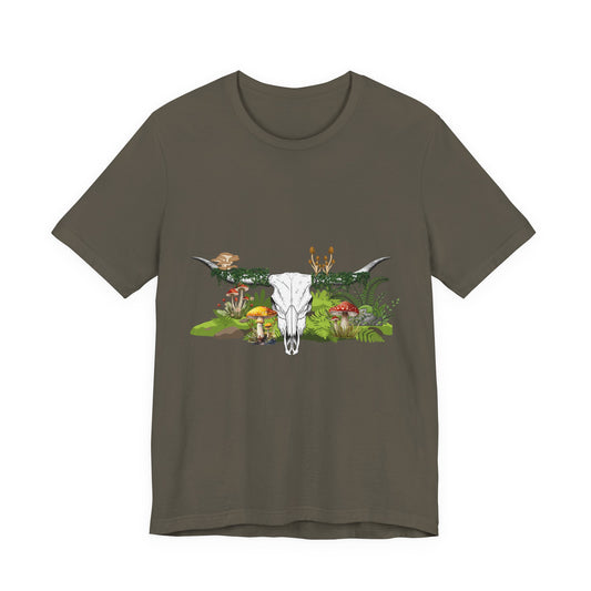 Longhorn Skull Mushroom Western Psychedelic Tee