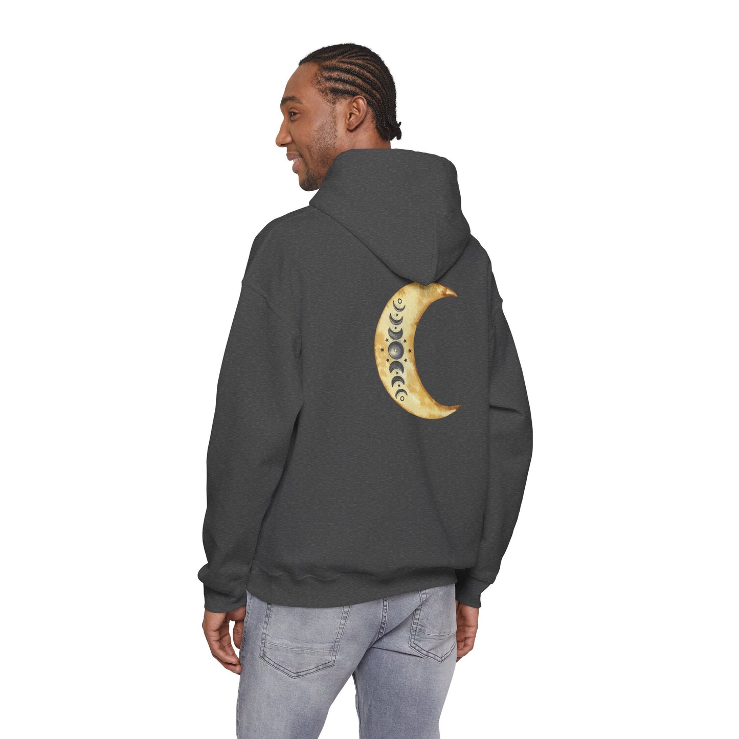 Moon Phases Spiritual Graphic Hooded Sweatshirt