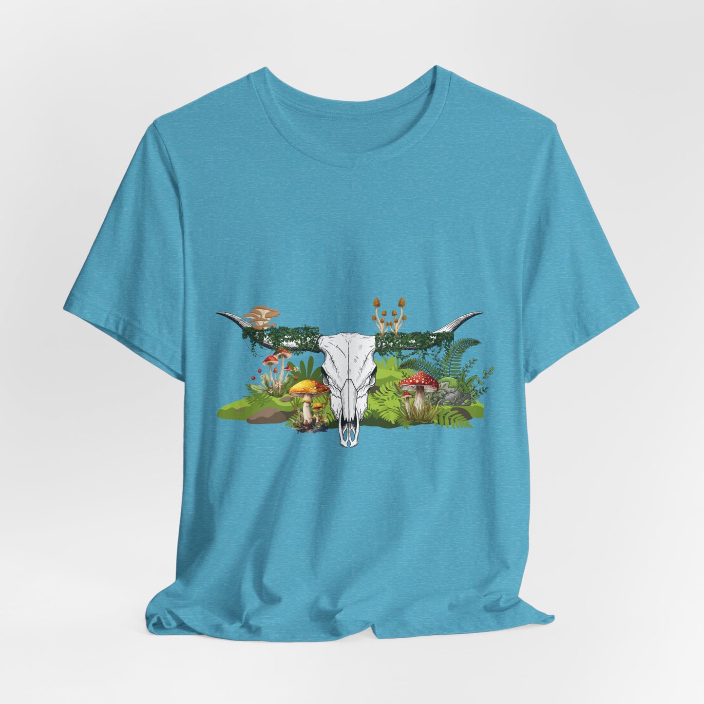 Longhorn Skull Mushroom Western Psychedelic Tee