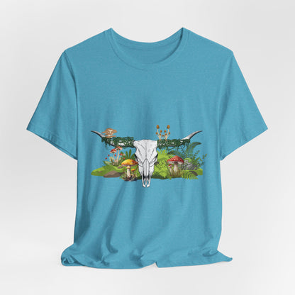 Longhorn Skull Mushroom Western Psychedelic Tee