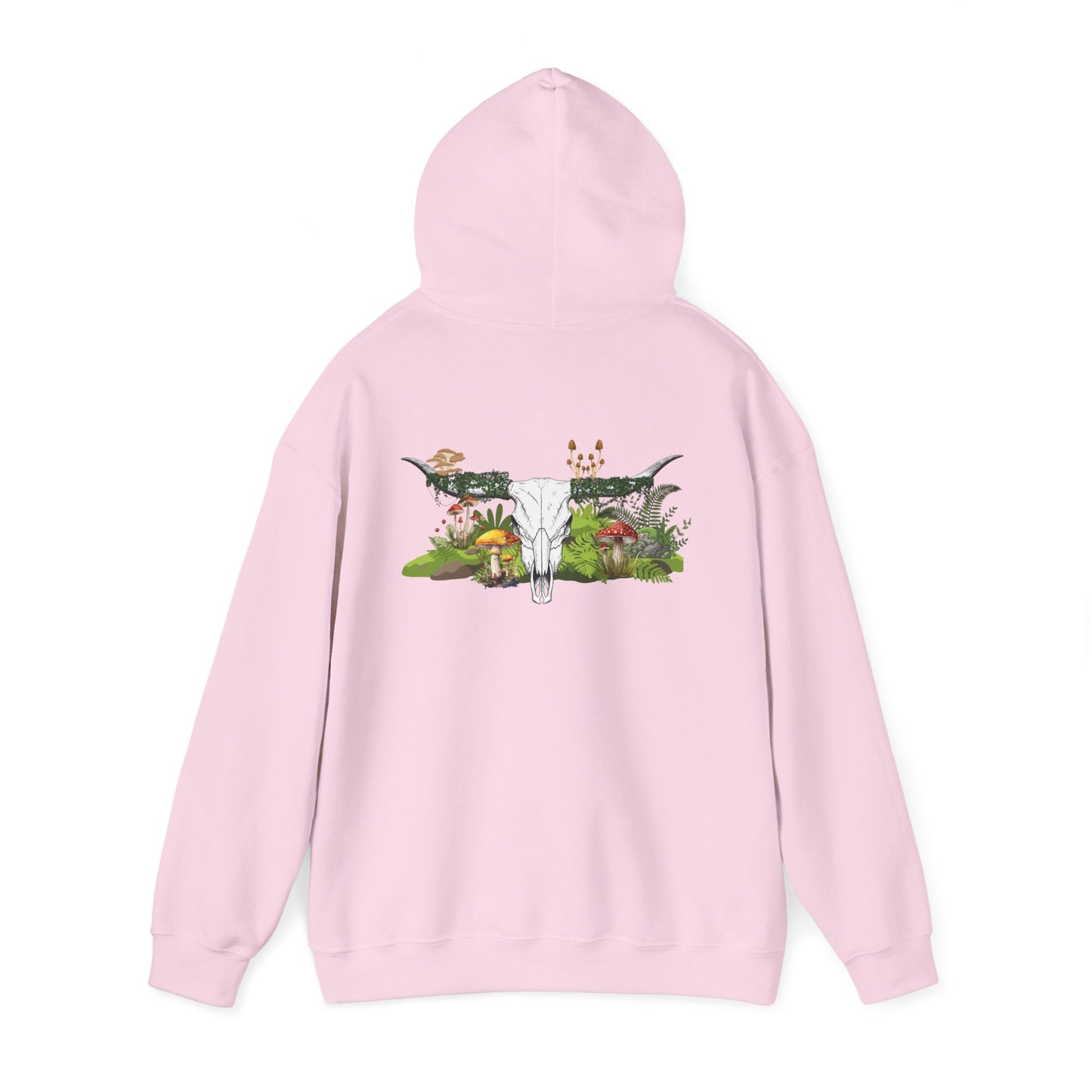 Longhorn Skull With Mushrooms Hooded Sweatshirt