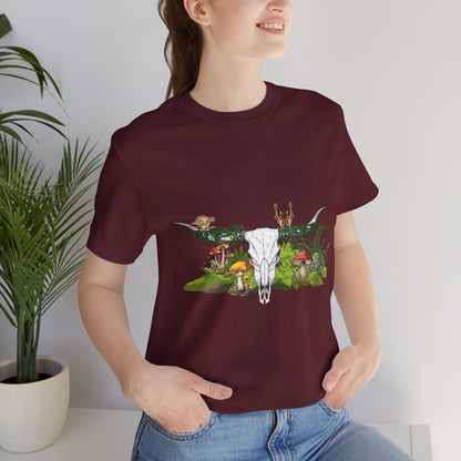 Longhorn Skull Mushroom Western Psychedelic Tee