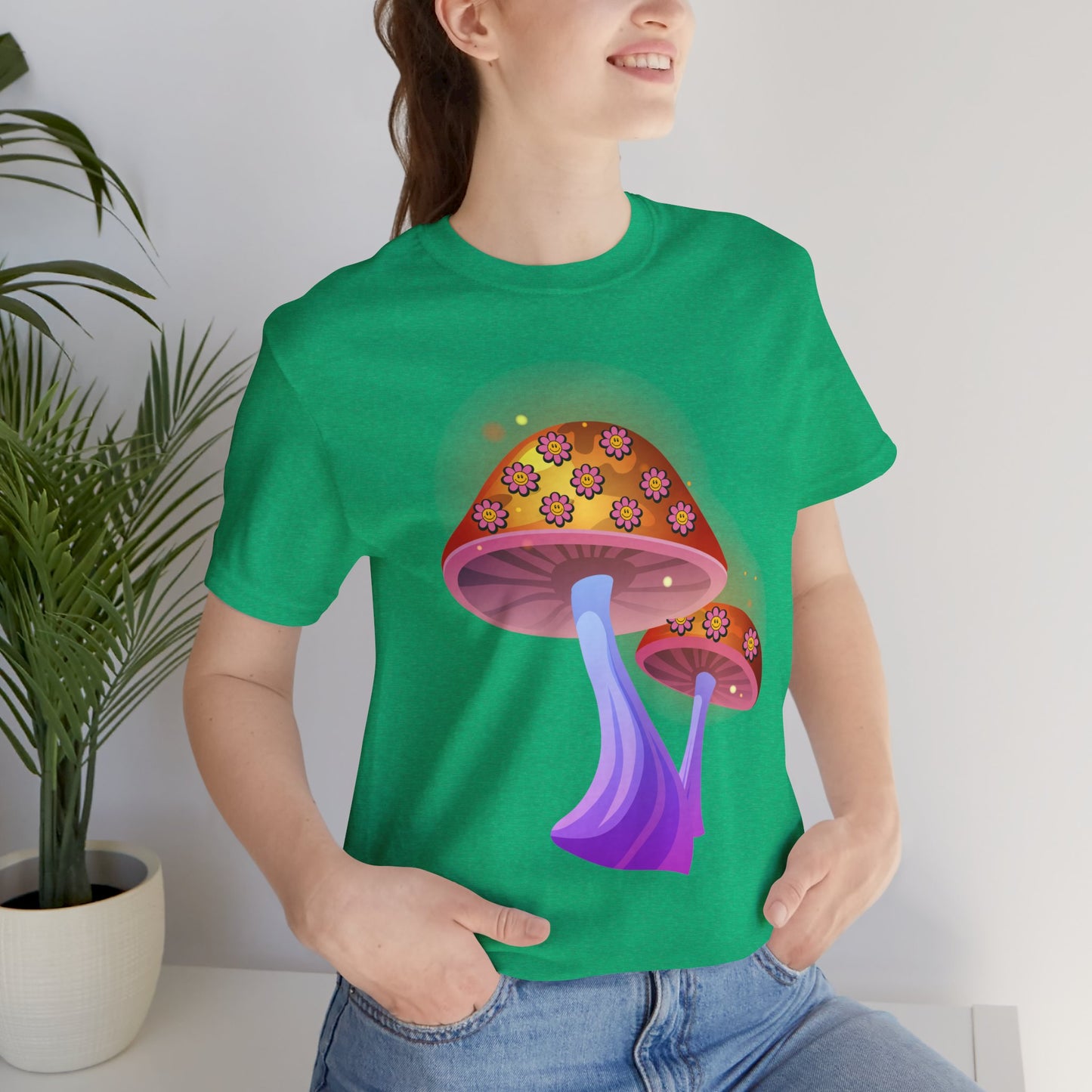 Smiley Mushroom Psychedelic Graphic Tee