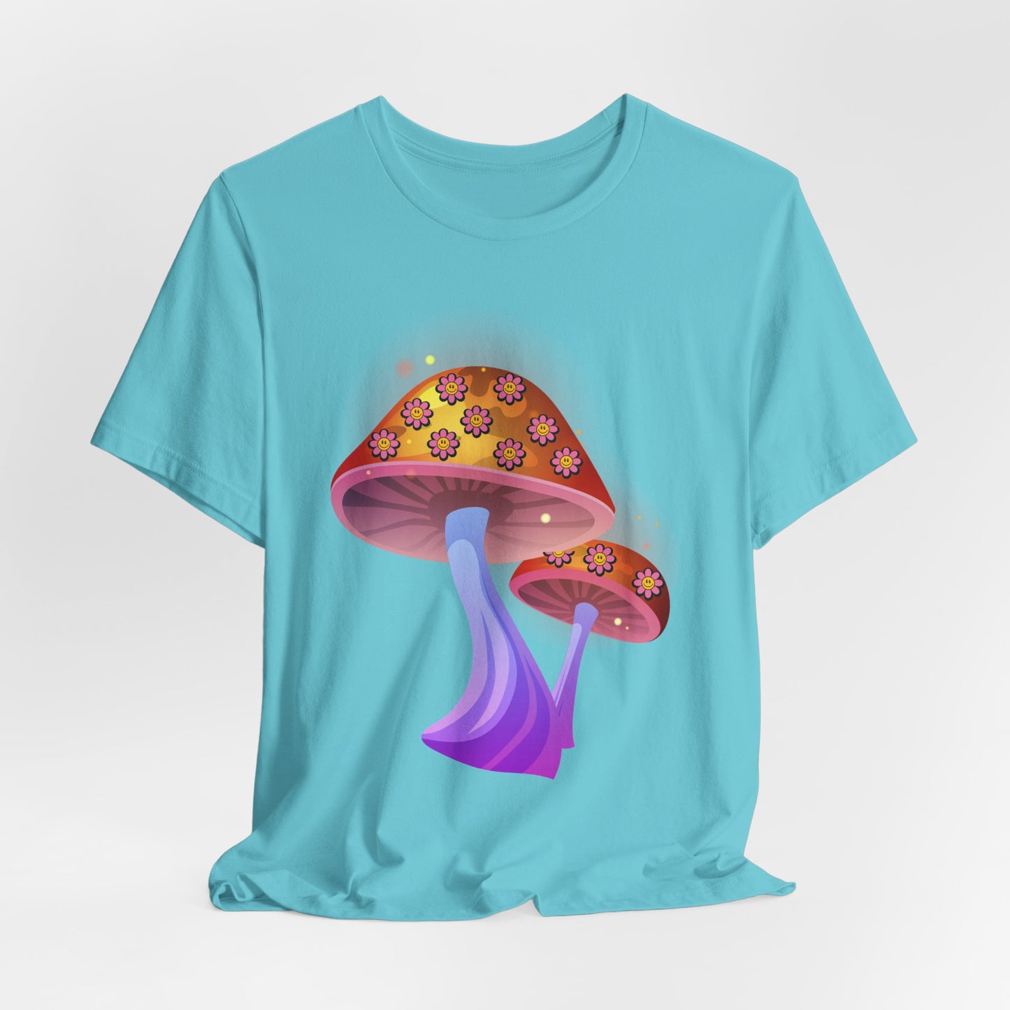 Smiley Mushroom Psychedelic Graphic Tee