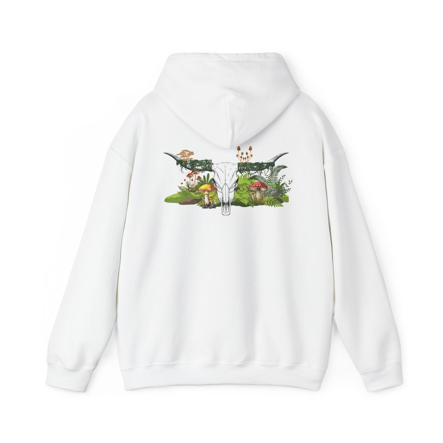 Longhorn Skull With Mushrooms Hooded Sweatshirt