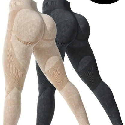 2 Pack Women's High Waisted Sexy Butt Lifting Seamless Leggings