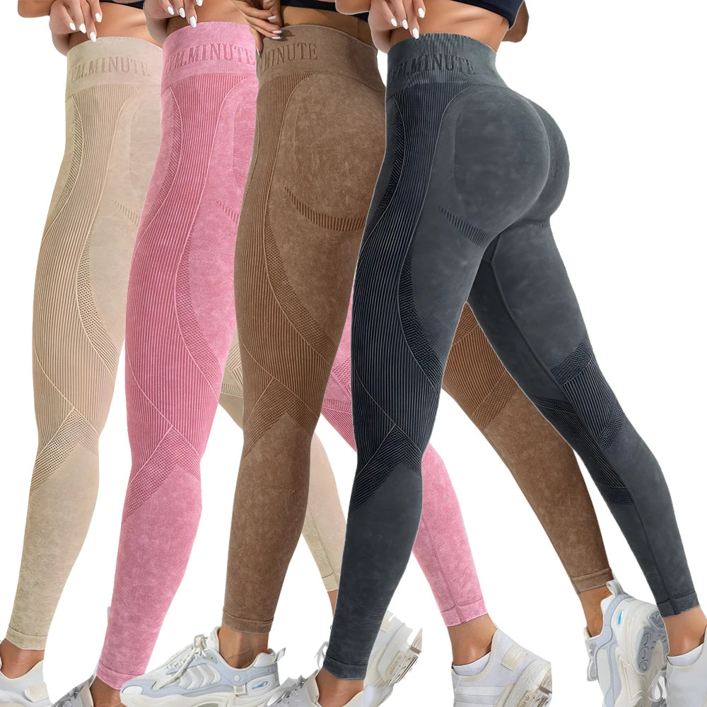 2 Pack Women's High Waisted Sexy Butt Lifting Seamless Leggings