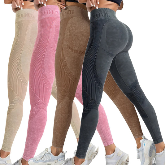 2 Pack Women's High Waisted Sexy Butt Lifting Seamless Leggings