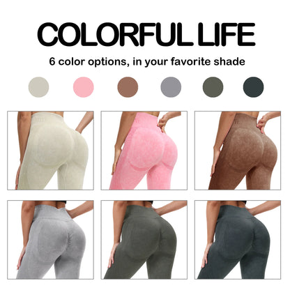 2 Pack Women's High Waisted Sexy Butt Lifting Seamless Leggings