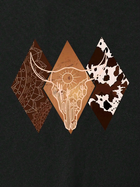 Women Cowboy Pattern Hoodie